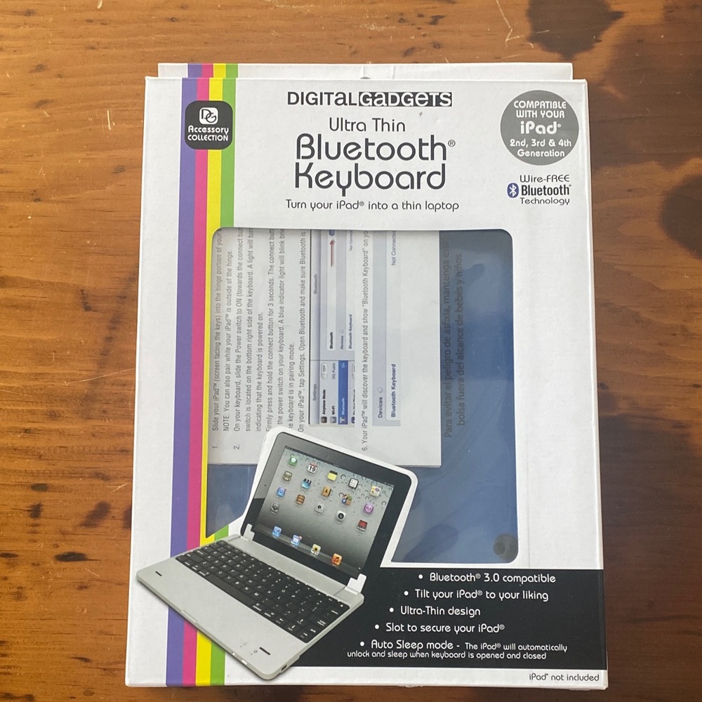 NIB Ultra thin Bluetooth keyboard wireless IPAD NWT